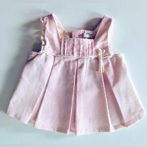 Carters NB Pink 100% cotton Pinwale corduroy Jumper with a ditzy, print & lace